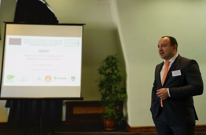 The Deputy Mayor of Plovdiv speaking in front of a projection screen